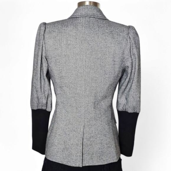 Veronica Beard Bayard Dickey Colorblock Jacket in Herringbone Grey Size 4 - Picture 11 of 14